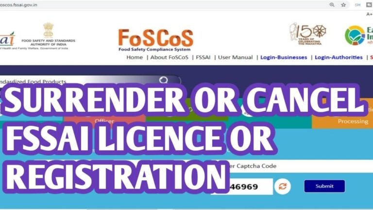 FSSAI License Surrender Letter Format